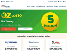 Tablet Screenshot of ozlotteries.com